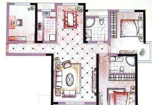 房屋设计图三室一厅平面图,房屋设计图两室一厅平面图